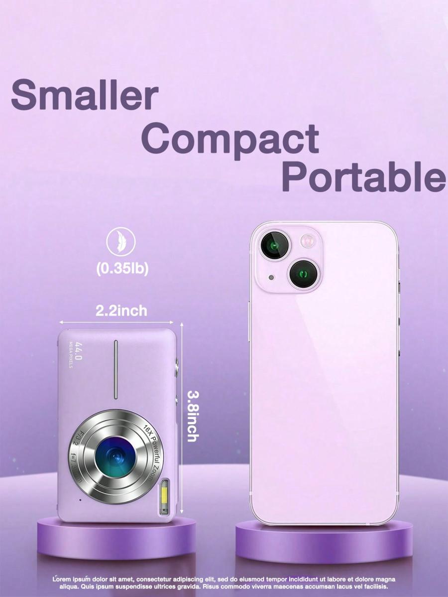 44MP 1080P FHD Digital Camera with 16X Zoom for Vlogging and Photography