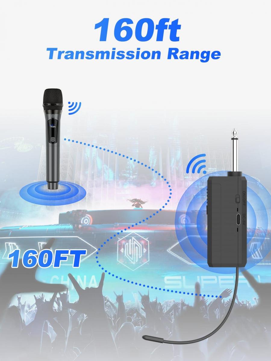 Professional Wireless Microphone Single Dual Options for KTV Singing