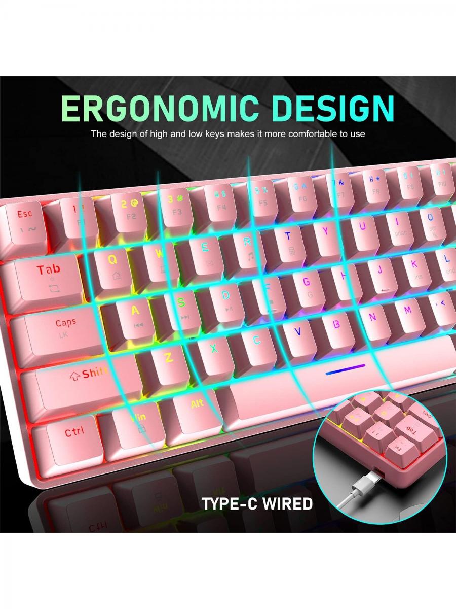 RGB Mechanical Gaming Keyboard and Mouse Combo with 6400 DPI Mouse