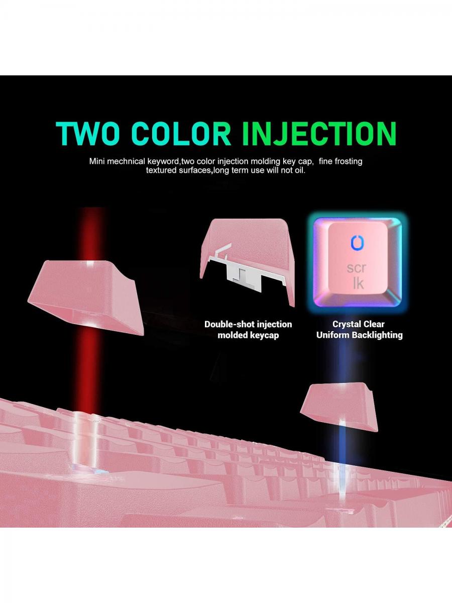 RGB Mechanical Gaming Keyboard and Mouse Combo with 6400 DPI Mouse