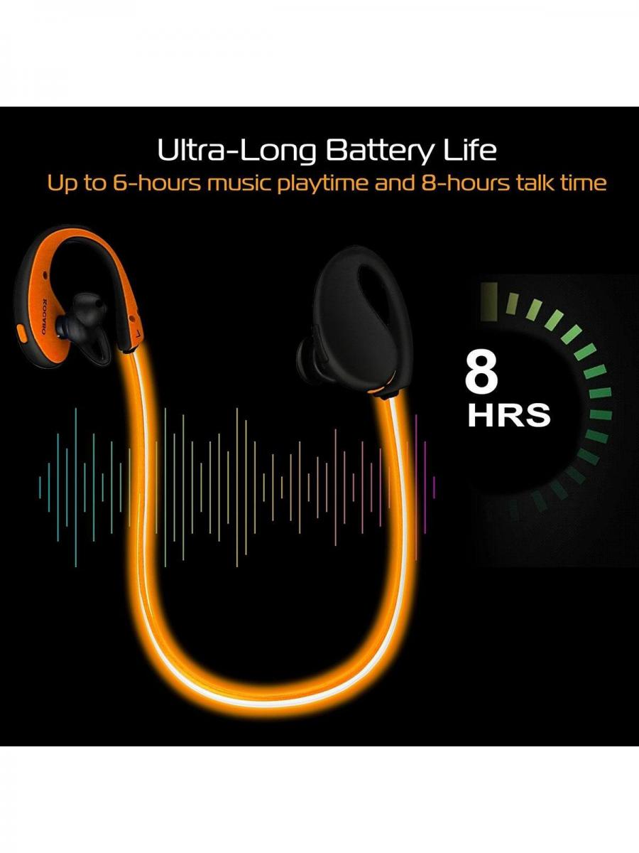 Wireless Sports Neckband Headsets HD Stereo Sweatproof Earbuds