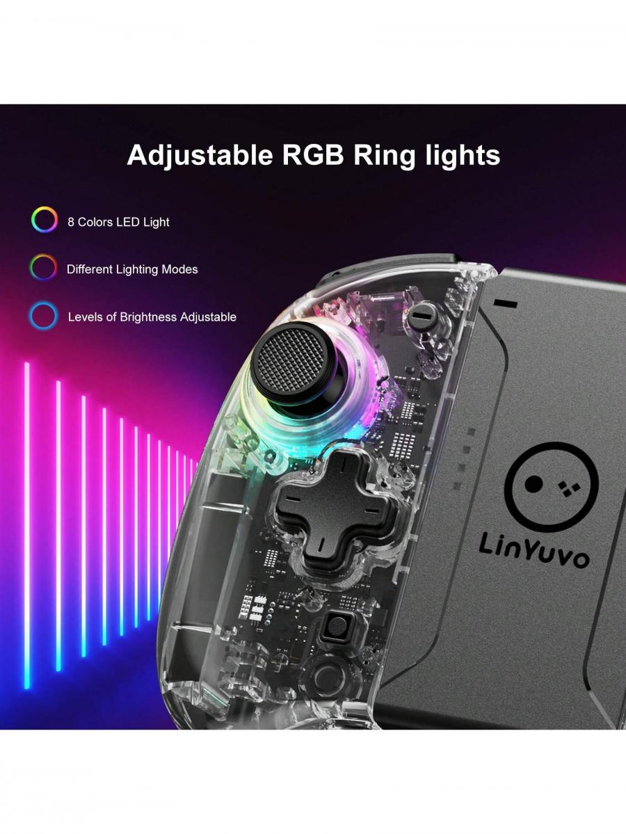 Wireless Game Controller with RGB Lights and Macro Function for Switch