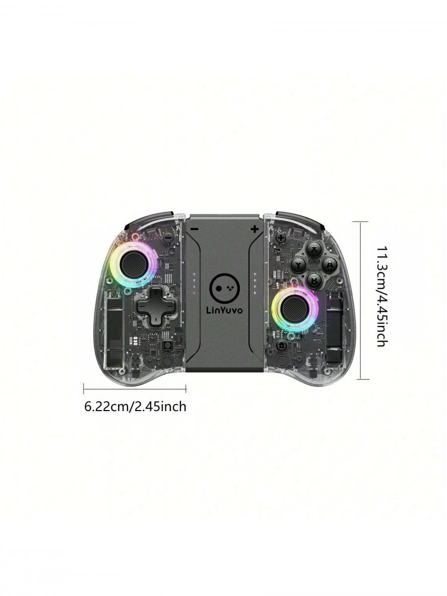Wireless Game Controller with RGB Lights and Macro Function for Switch