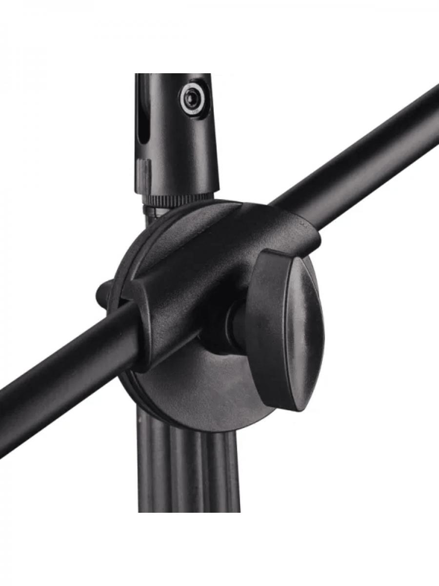 Dual Microphone Stand with Boom Arm Black