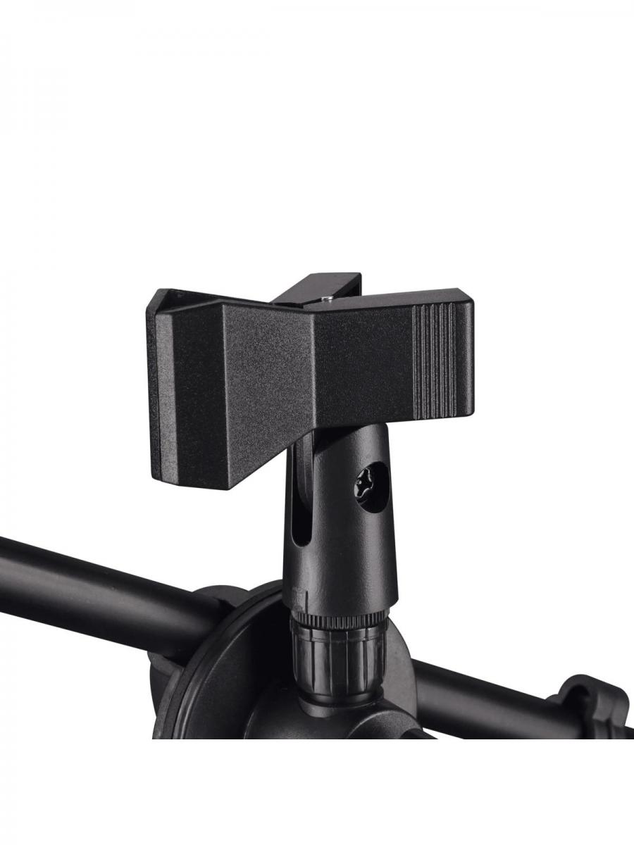 Dual Microphone Stand with Boom Arm Black