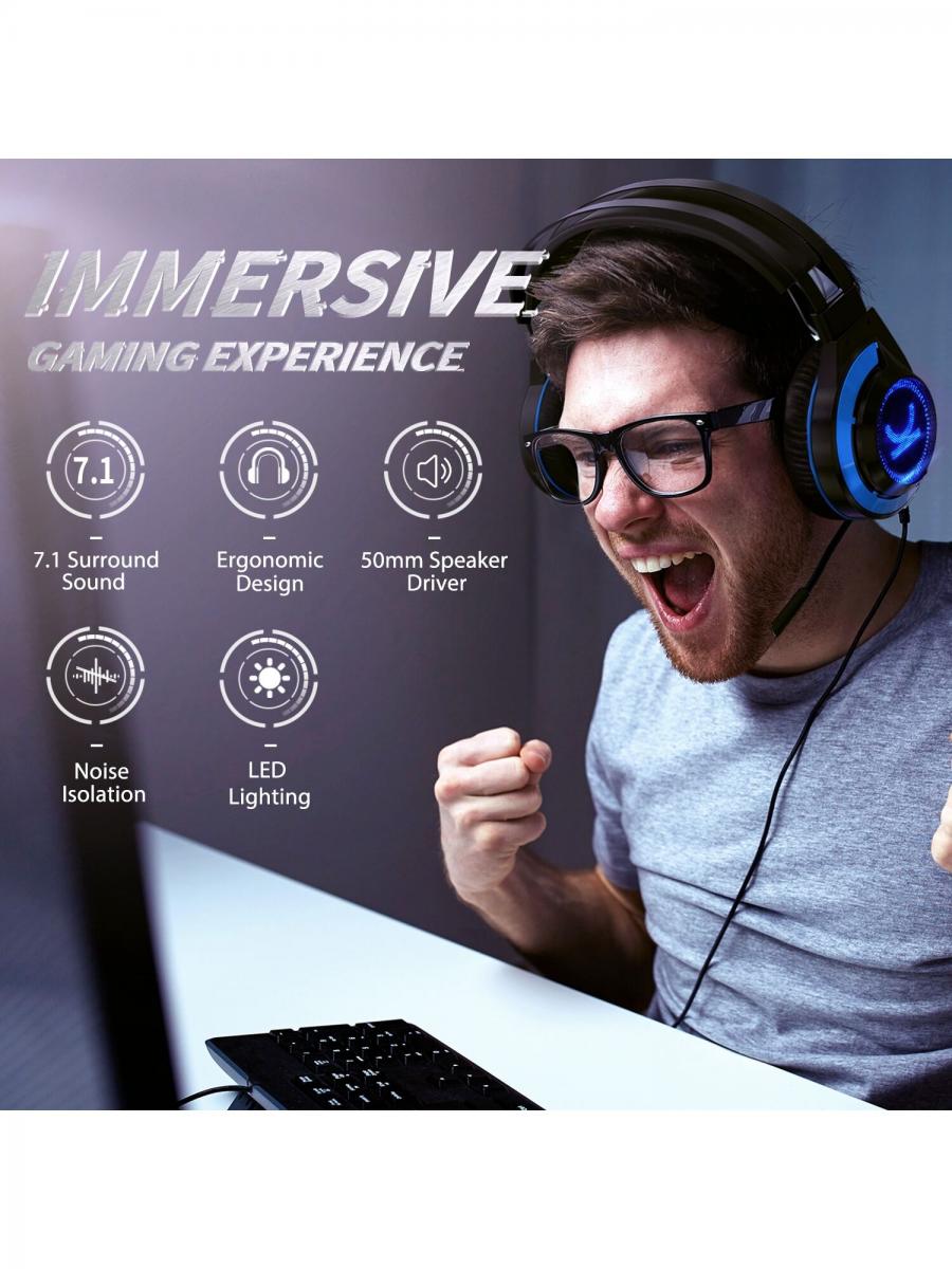 VANKYO CM7000 Pro Gaming-Headset mit Surround Sound und Mikrofon