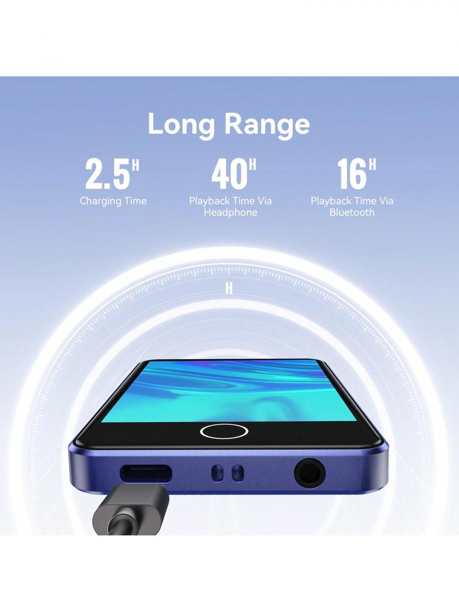 AGPTEK M1 64GB Bluetooth MP3 Player Portable HD Speaker Touch Screen