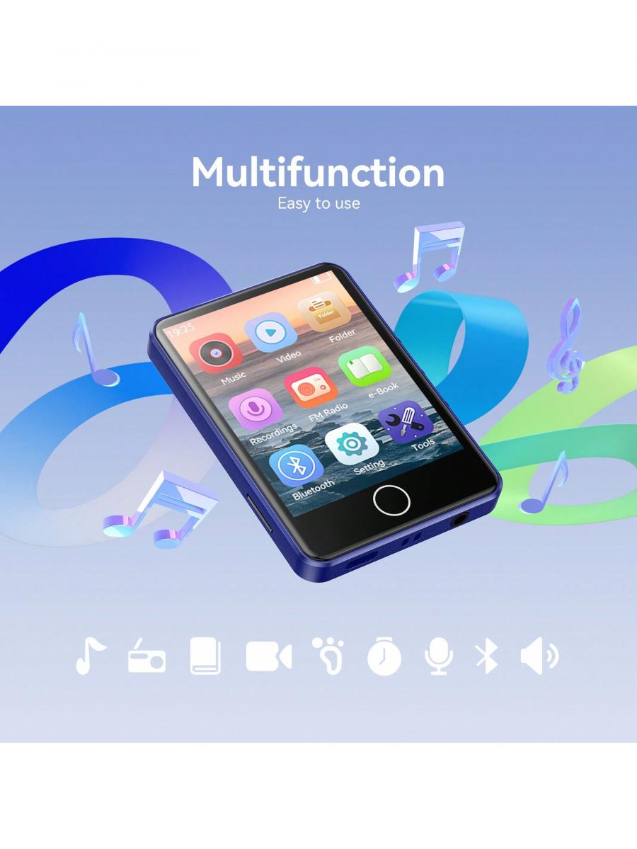 AGPTEK M1 64GB Bluetooth MP3 Player Portable HD Speaker Touch Screen
