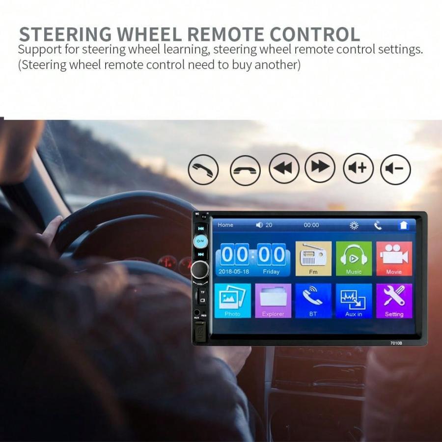 Double Din 7 Inch Car Stereo Touch Screen Multimedia Radio