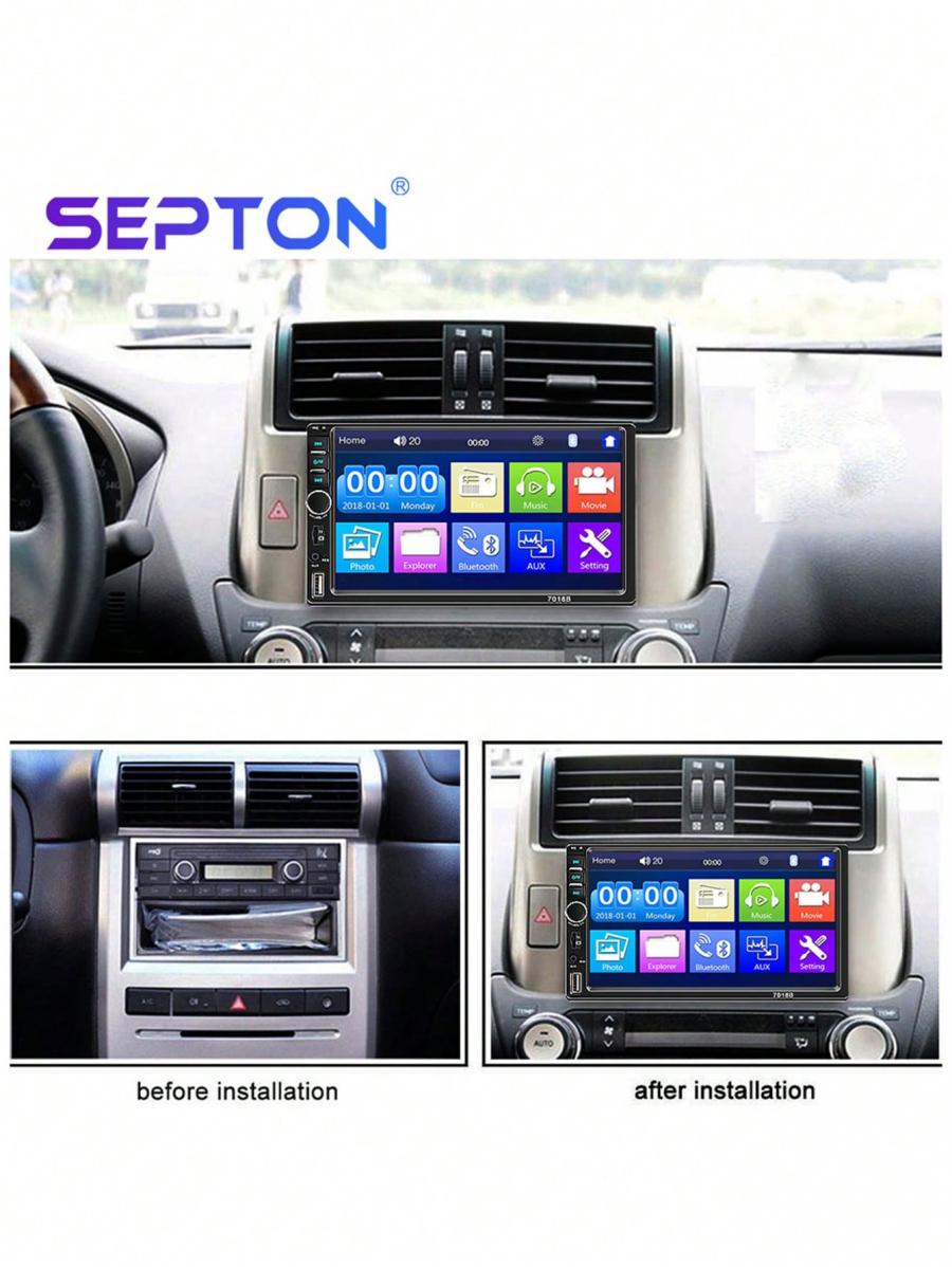SEPTON 7 HD 2 Din Touch Screen Car Radio Stereo with Camera Support