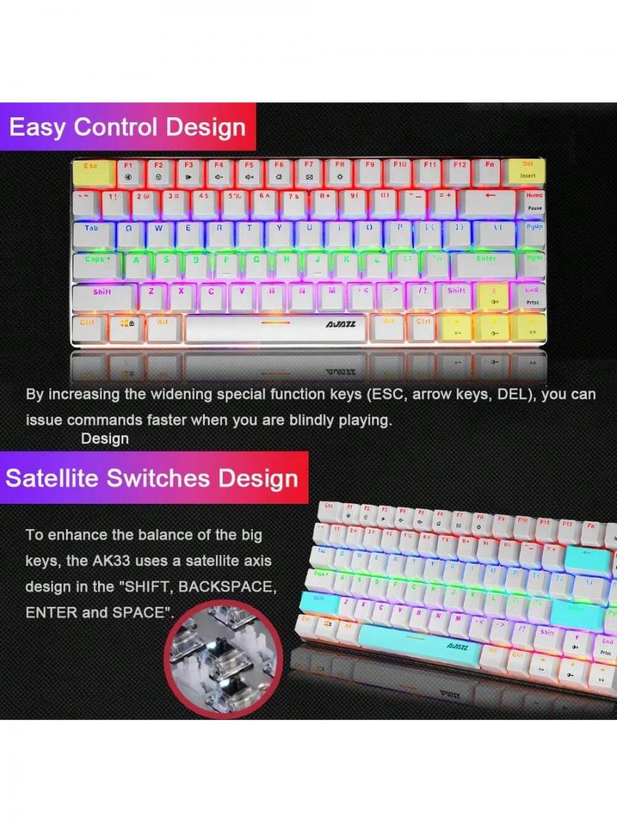 Rainbow LED Gaming Keyboard Mouse Combo Wired Mechanical Set