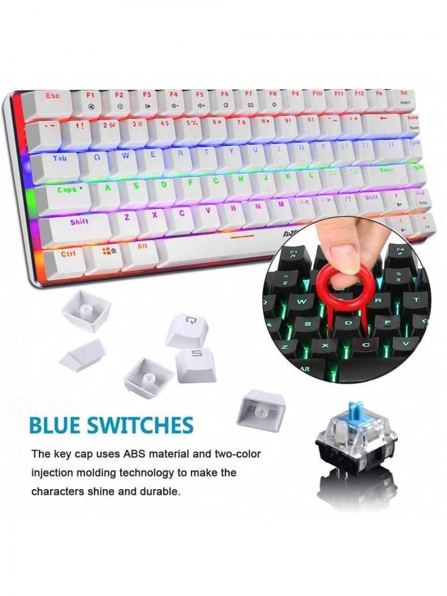 Rainbow LED Gaming Keyboard Mouse Combo Wired Mechanical Set