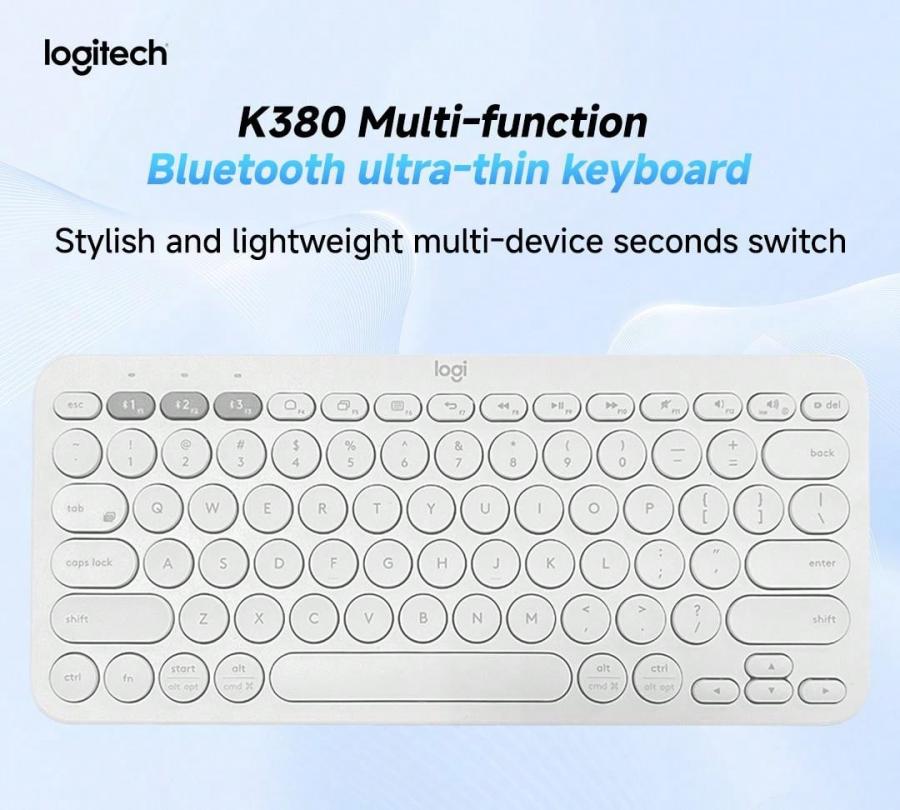 Logitech K380 Bluetooth Wireless Slim Keyboard for Multiple Devices