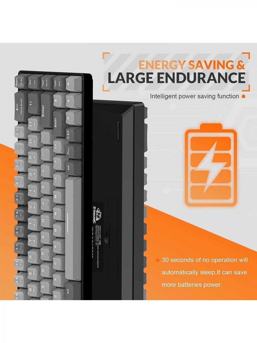 Dual Mode Wireless Mechanical Gaming Keyboard 68 Key Hot Swappable