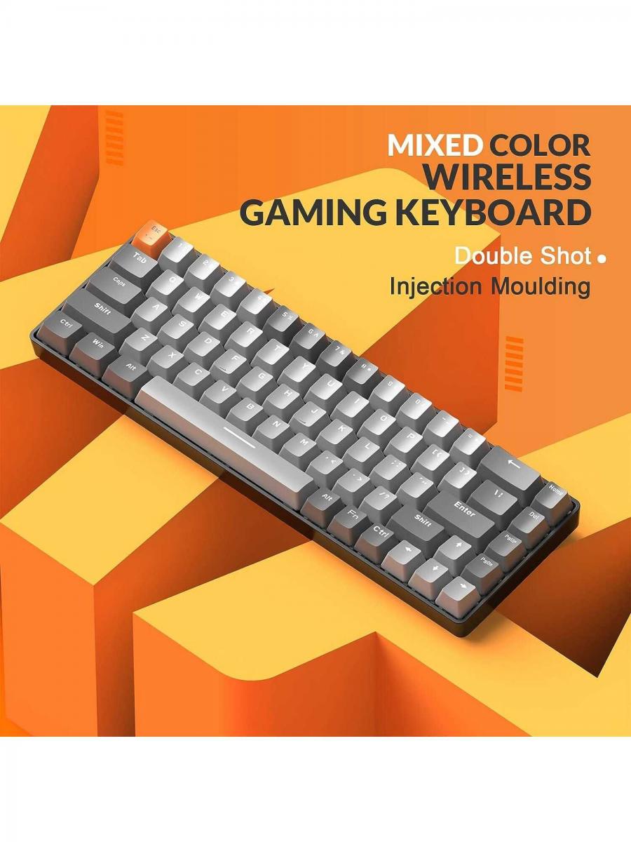 Dual Mode Wireless Mechanical Gaming Keyboard 68 Key Hot Swappable