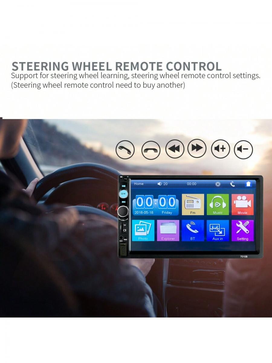 7 Doppel-DIN 1080P HD MP5 Bluetooth Touchscreen Autoradio