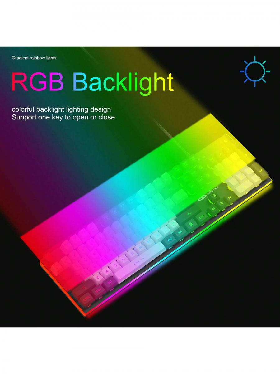 MageGee RGB Gaming Keyboard Mouse Combo USB Wired for PC Laptop