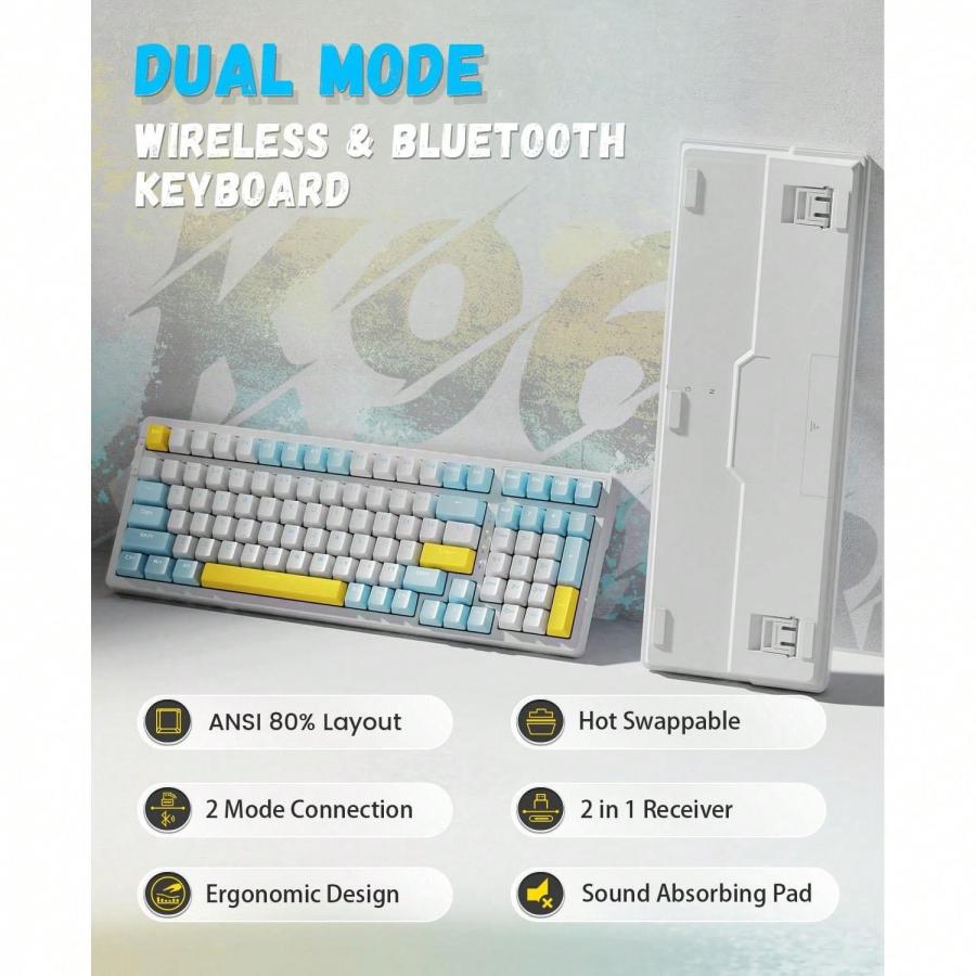 Magic Refiner RK96 Wireless Mechanical Keyboard Hot Swap Red Switch