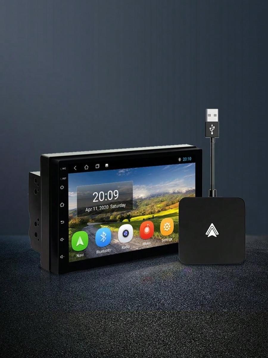 Black Car Wireless AI Dongle for Wired Connections Compatible with iPhone