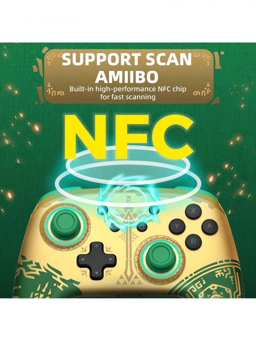 IINE Golden Wireless Controller for Switch Lite OLED Turbo Gyro Vibration