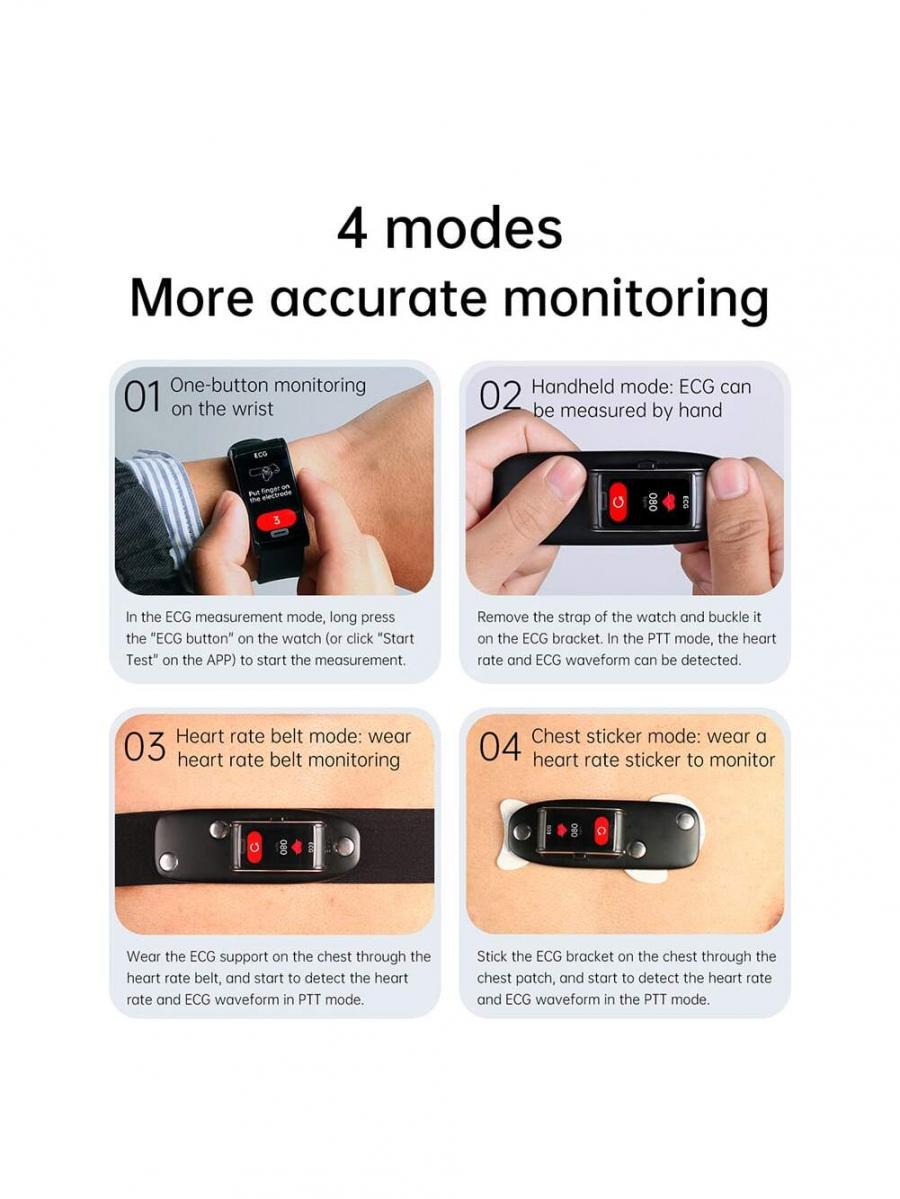Smart Watch ECG PPG Blood Sugar Monitor Waterproof Fitness Tracker