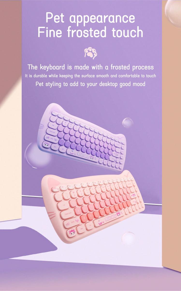 Milk Tea Color Kabelloses Tastatur- und Maus-Set für PC und Laptop