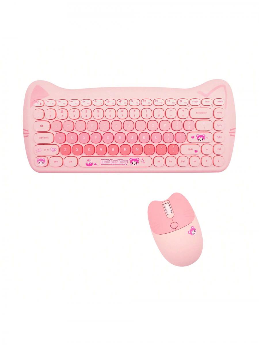 Milk Tea Color Kabelloses Tastatur- und Maus-Set für PC und Laptop