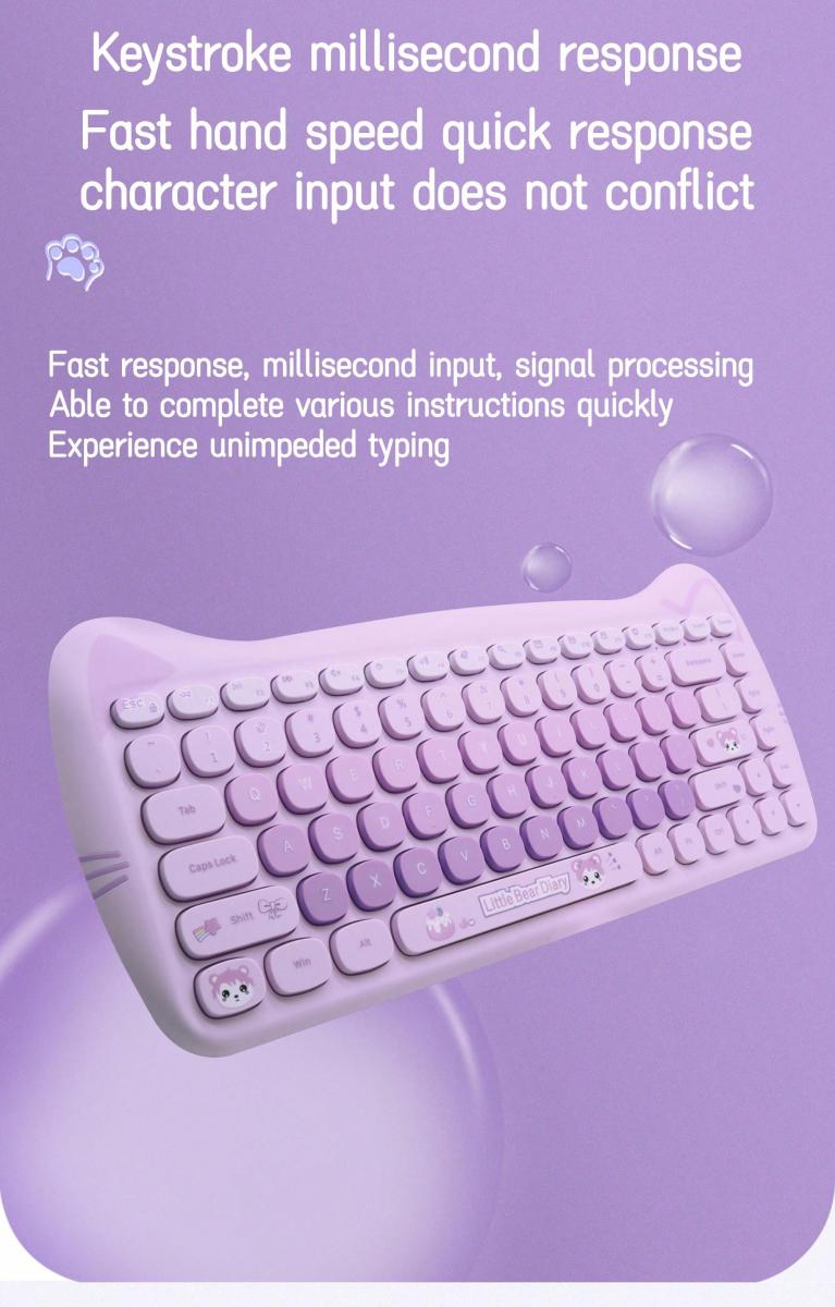 Milk Tea Color Kabelloses Tastatur- und Maus-Set für PC und Laptop