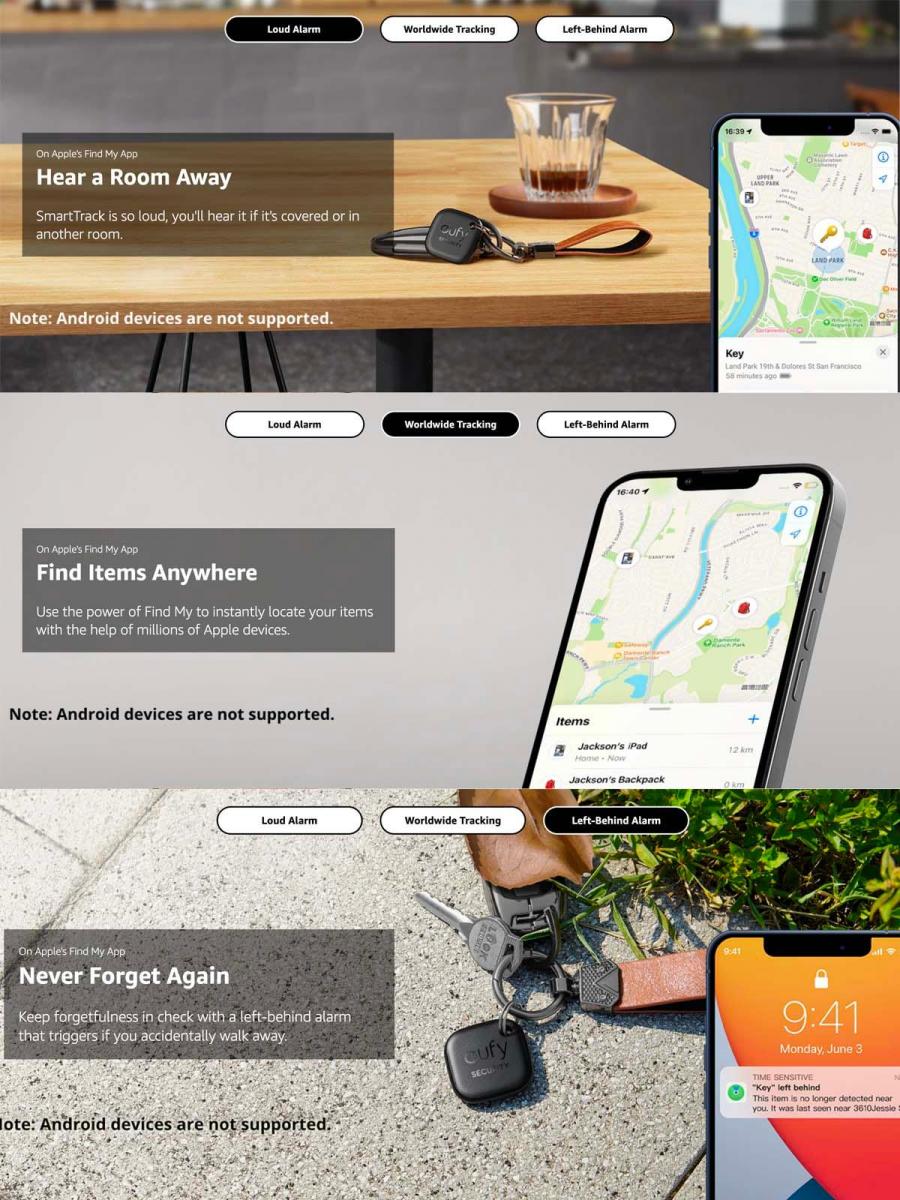 Eufy Security SmartTrack Link Bluetooth Tracker 2 Pack Black