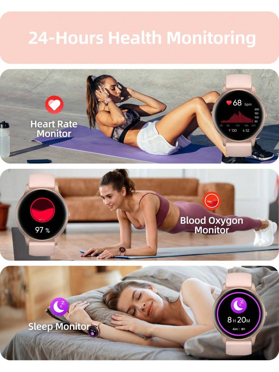 Parsonver Smart Watch Women Bluetooth Fitness Tracker Sleep Monitor
