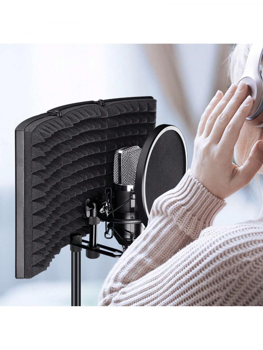 Aokeo Adjustable 3 Panel Mic Isolation Shield for Studio Recording