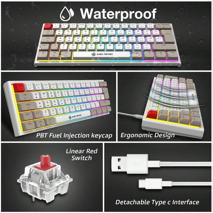 Gaming-Tastatur-Maus-Kombination RGB Mechanische PBT-Tastenkappen Ergonomisches Design