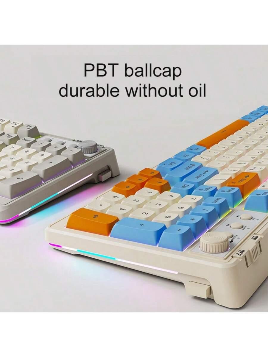EWEADN V98 Kabellose Bluetooth-Tastatur, leises mechanisches Gefühl