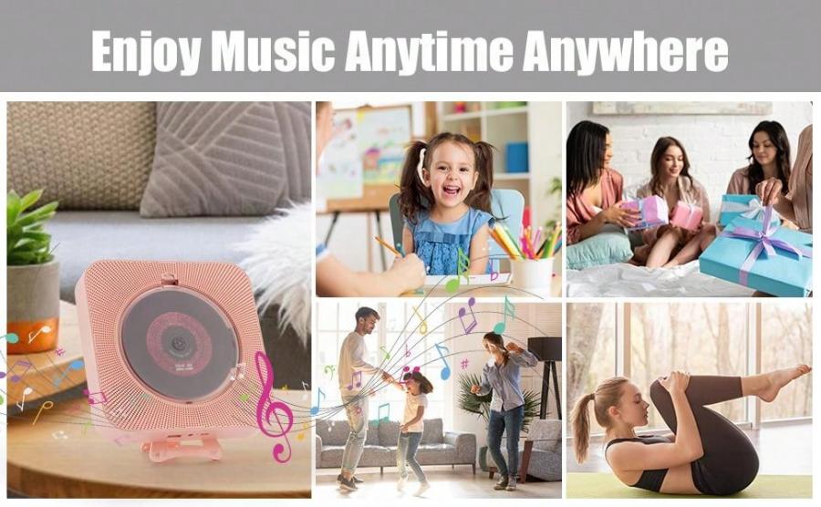 Bluetooth Rechargeable CD Player With Speakers for Home Use