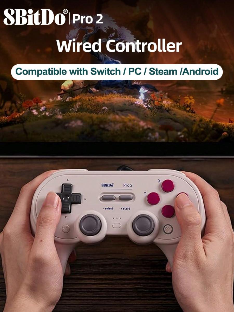 8bitdo Pro 2 Wired Gamepad for Switch Lite PC Android Raspberry Pi
