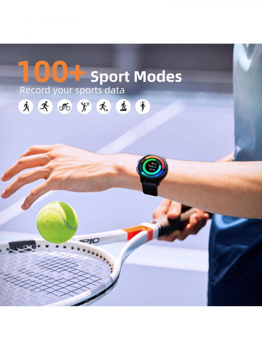 Smart Watch for Men AMOLED Display Fitness Tracker 100 Sports Modes
