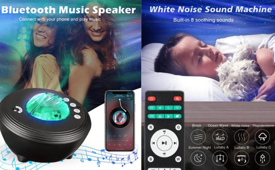 Galaxy Star Projector with App Remote Bluetooth Speaker Night Light