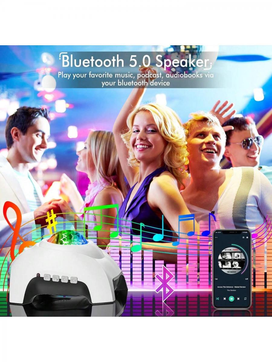 Galactic Star Projector Bluetooth Speaker Night Light for Kids Adults