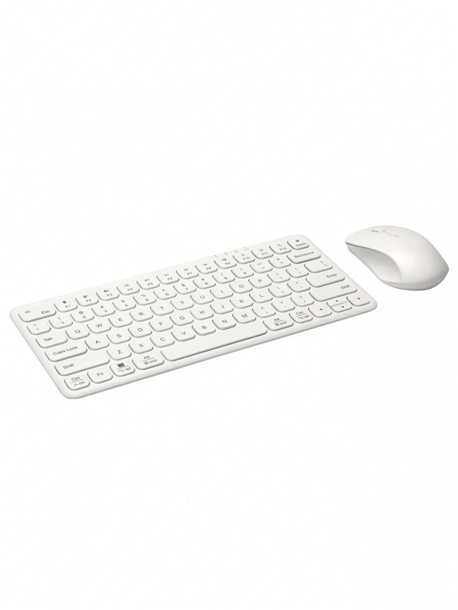 B087 Kabelloses ergonomisches Tastatur- und Maus-Set, wiederaufladbar, leise, Weiß