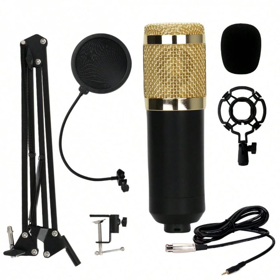 BM800 Metal Capacitor Microphone with Boom Arm Stand for Streaming