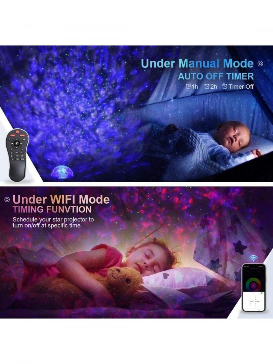 Galaxy Star Night Light Projector with Bluetooth Speaker and Remote
