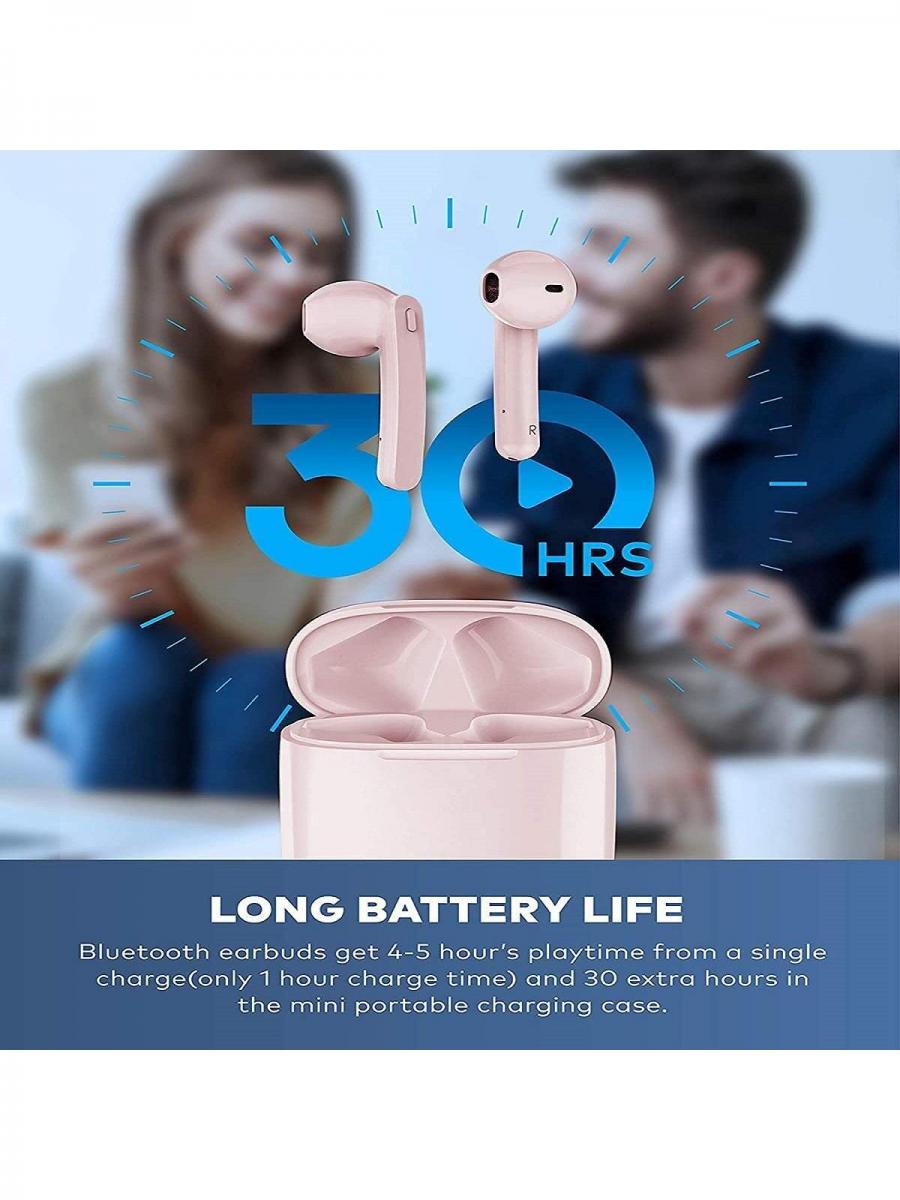 FORKODA Wireless Bluetooth Earbuds Waterproof High Fidelity Stereo Pink