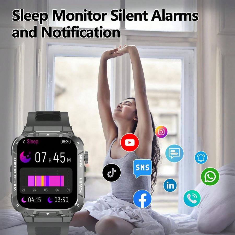 Outdoor Sports Smartwatch 196 Inch Fitness Tracker for iPhone Android