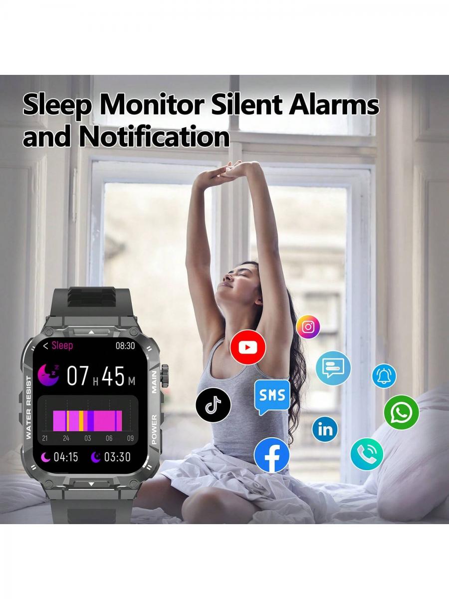 Outdoor Sports Smartwatch 196 Inch Fitness Tracker for iPhone Android
