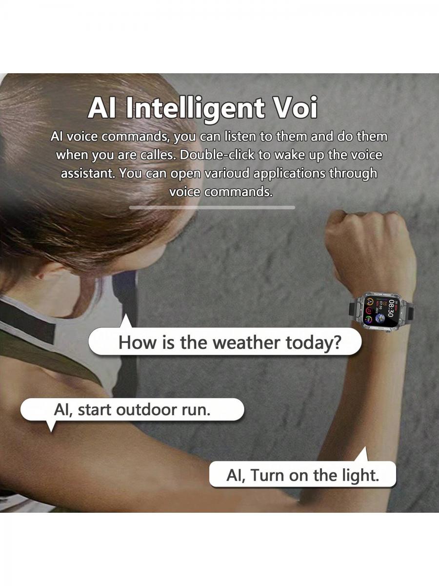 Outdoor Sports Smartwatch 196 Inch Fitness Tracker for iPhone Android