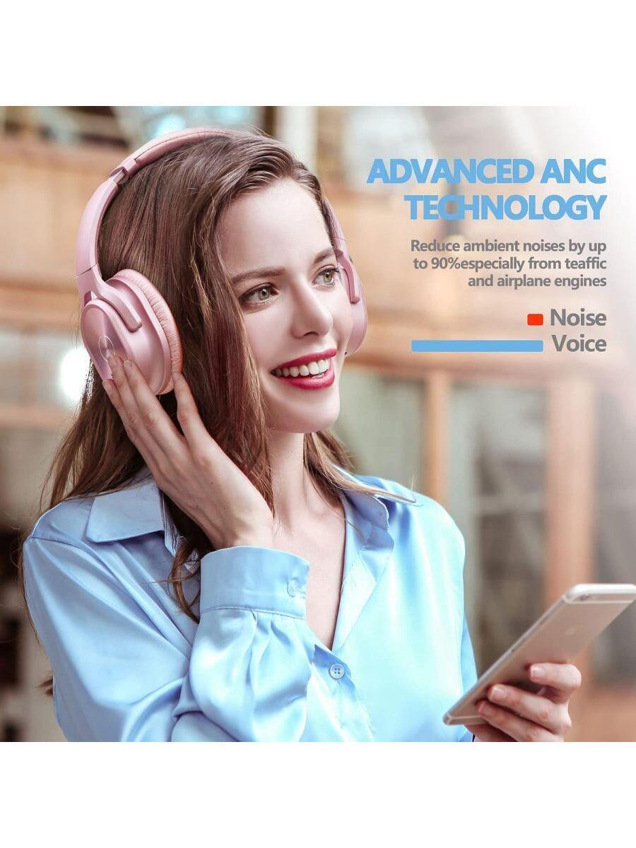 ZIHNIC Wireless Noise Cancelling Headphones 40H Playtime Deep Bass
