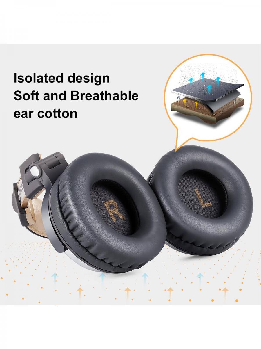 OneOdio Wired Over Ear Headphones with Mic HiFi Sound Gray