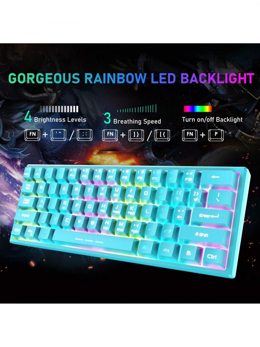 T61 Wireless Gaming Keyboard Mouse Combo Ergonomic RGB Rechargeable 4000mAh