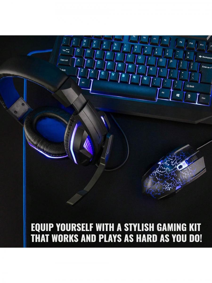 Комплект игрового ПК Ritz Gear со светодиодной подсветкой 4 в 1 для всех устройств
