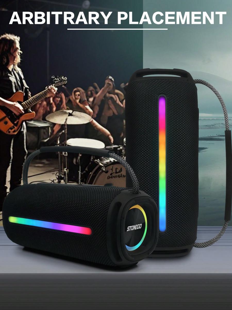 Portable Bluetooth 5.3 Dual Speaker TWS RGB Waterproof Audio 33H Play